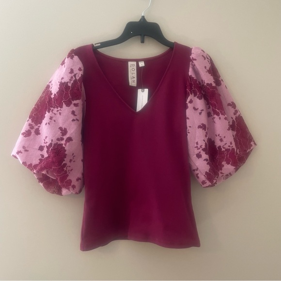 Anthropologie Tops - Anthropologie Pink Puff Sleeved Top